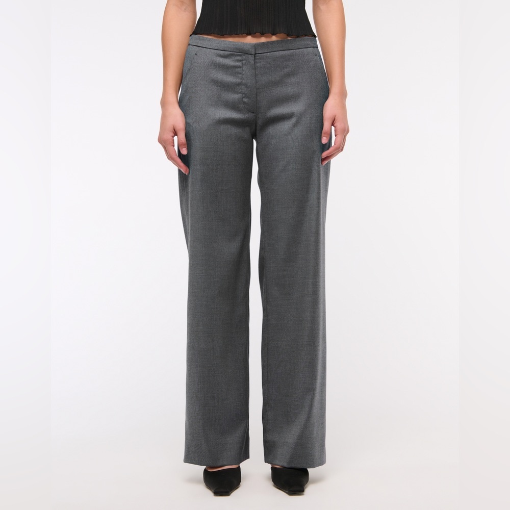 Abercrombie low rise trouser pant charcoal grey size 28 long